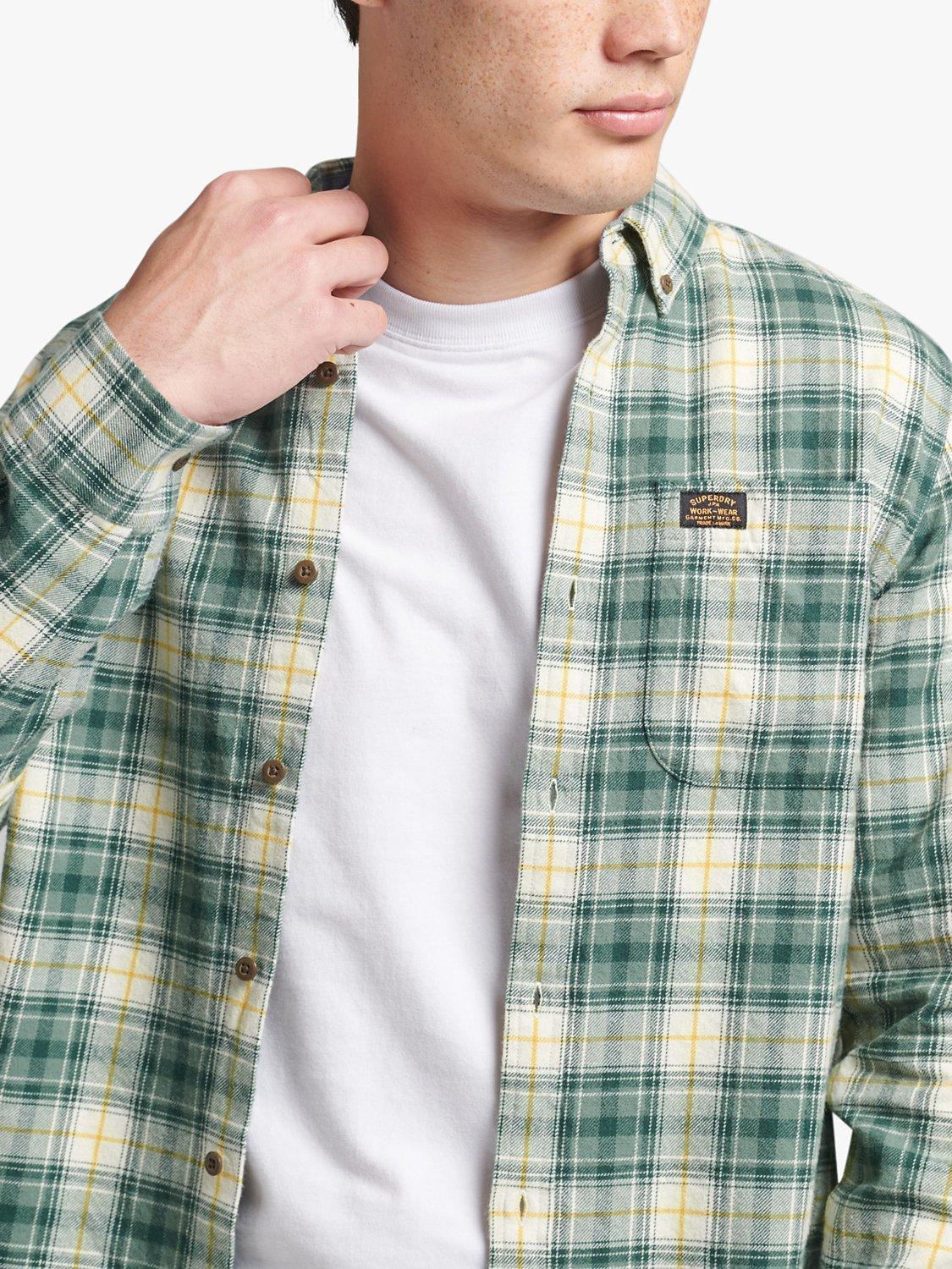Superdry Organic Cotton Vintage Lumberjack Check Shirt, Cedar/Olive