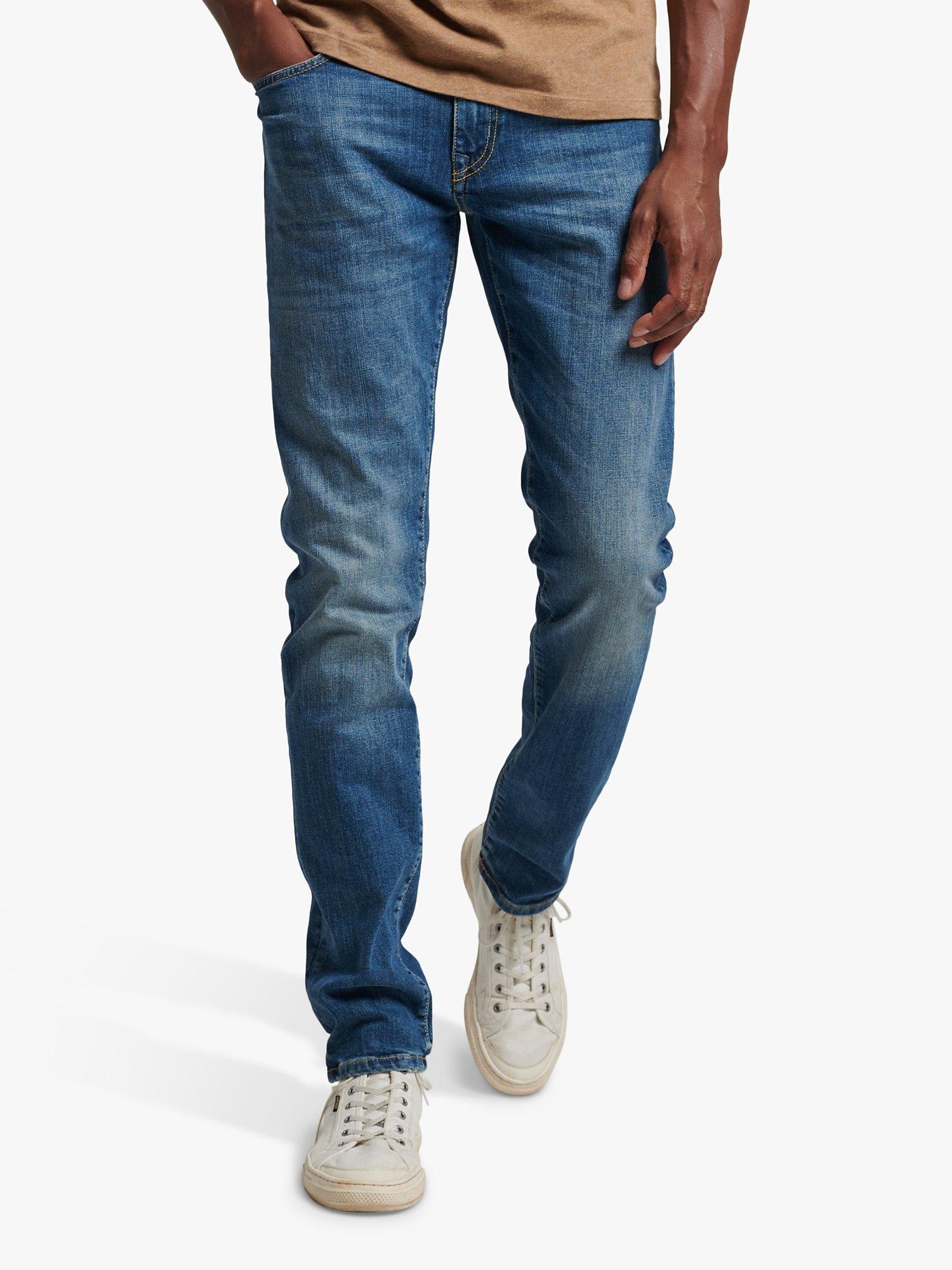 Product image 1 of 5, which shows Superdry Organic Cotton Slim Jeans, Mercer Mid Blue, W30/L30