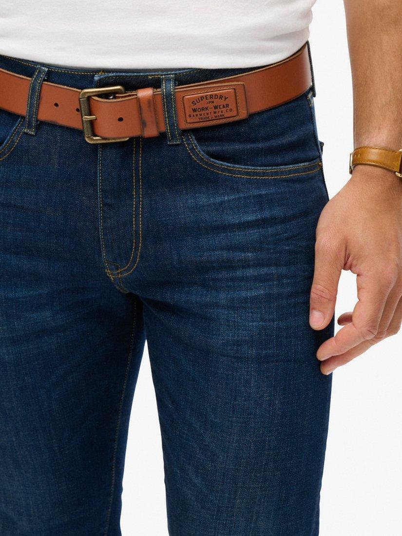 Product image 3 of 5, which shows Superdry Organic Cotton Slim Straight Jeans, Rutgers Dark Ink, W30/L30