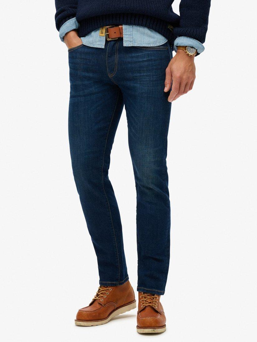 Product image 2 of 5, which shows Superdry Organic Cotton Slim Straight Jeans, Rutgers Dark Ink, W30/L30