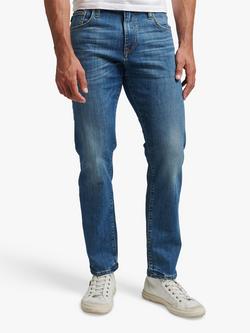 Superdry Organic Cotton Slim Straight Jeans, Mercer Mid Blue