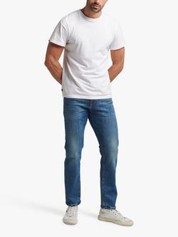 Superdry Organic Cotton Slim Straight Jeans - view 2, Mercer Mid Blue