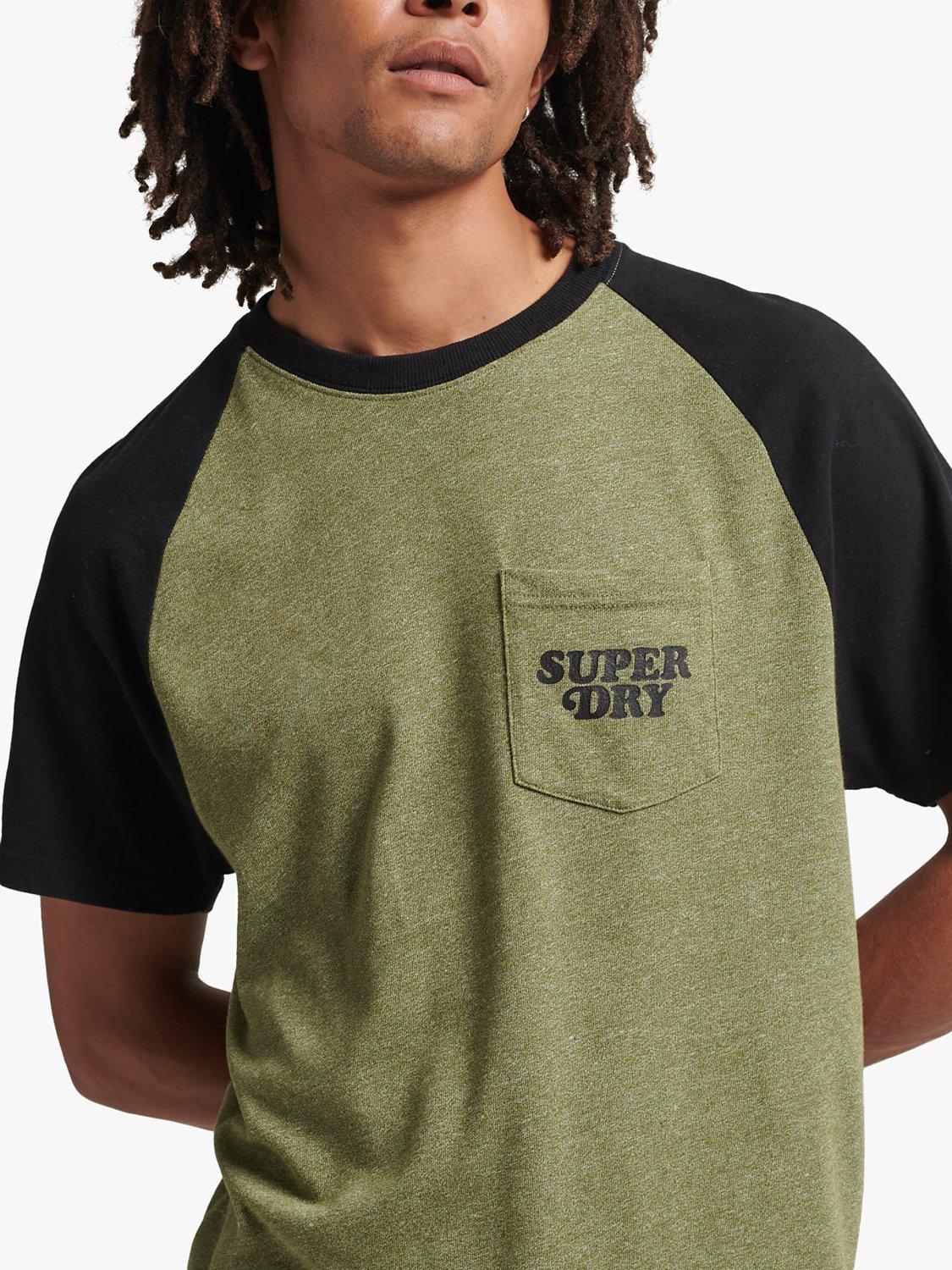 Superdry Cooper Classic Raglan T-Shirt, Hushed Olive Grit