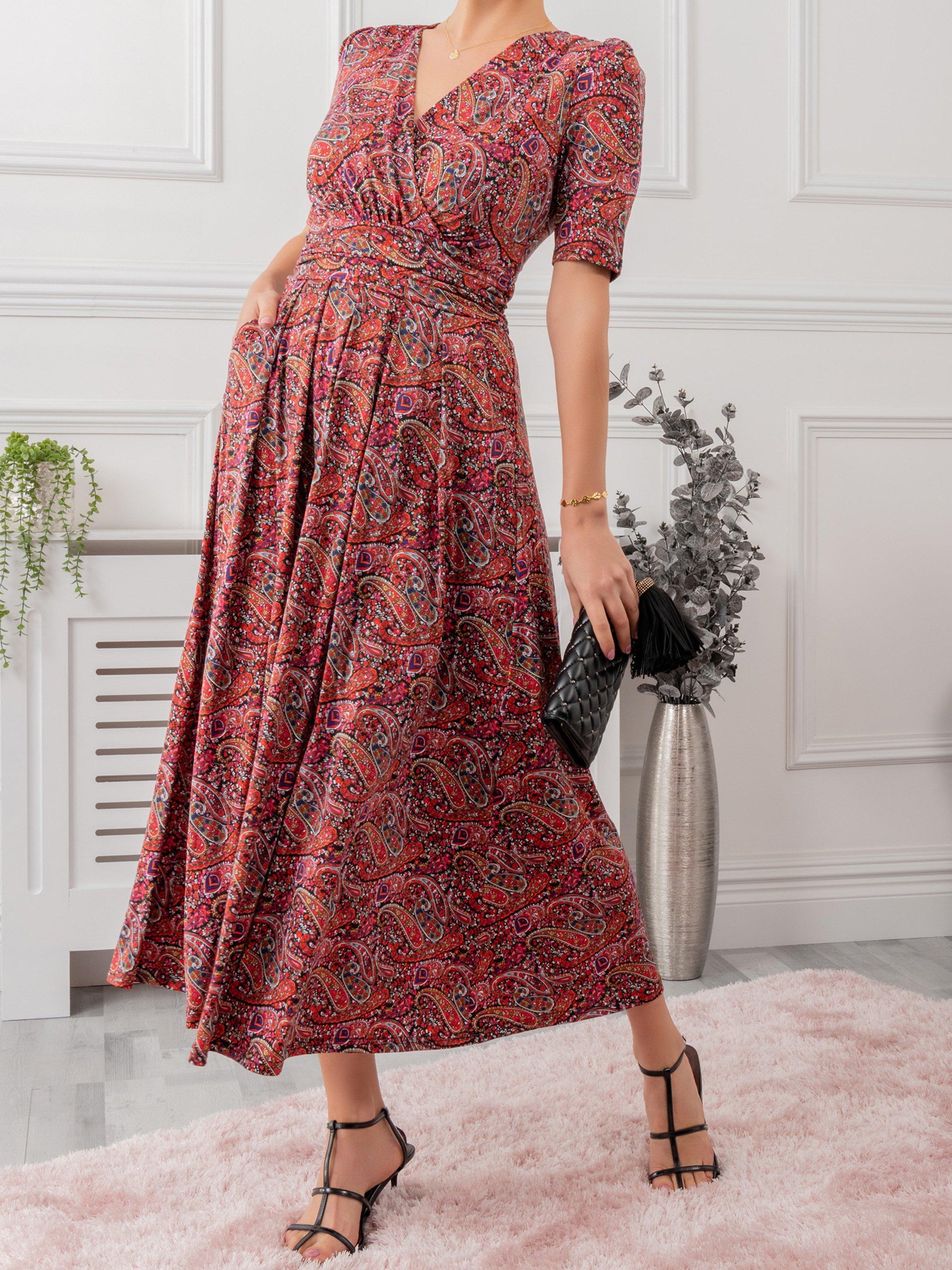 Jolie Moi Oakley Wrap Paisley Maxi Dress, Multi