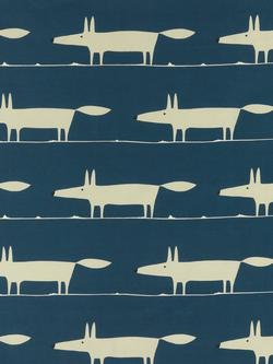 Scion Mr Fox Pair Lined Eyelet Curtains, Navy - view 2, Navy