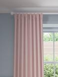 John Lewis Herringbone Weave Pair Lined Pencil Pleat Curtains, Rosa Pink