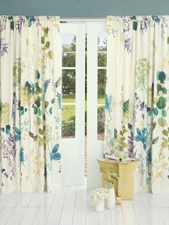 bluebellgray Botanical Pair Blackout/Thermal Lined Pencil Pleat Curtains, Multi, W228 x Drop 182cm