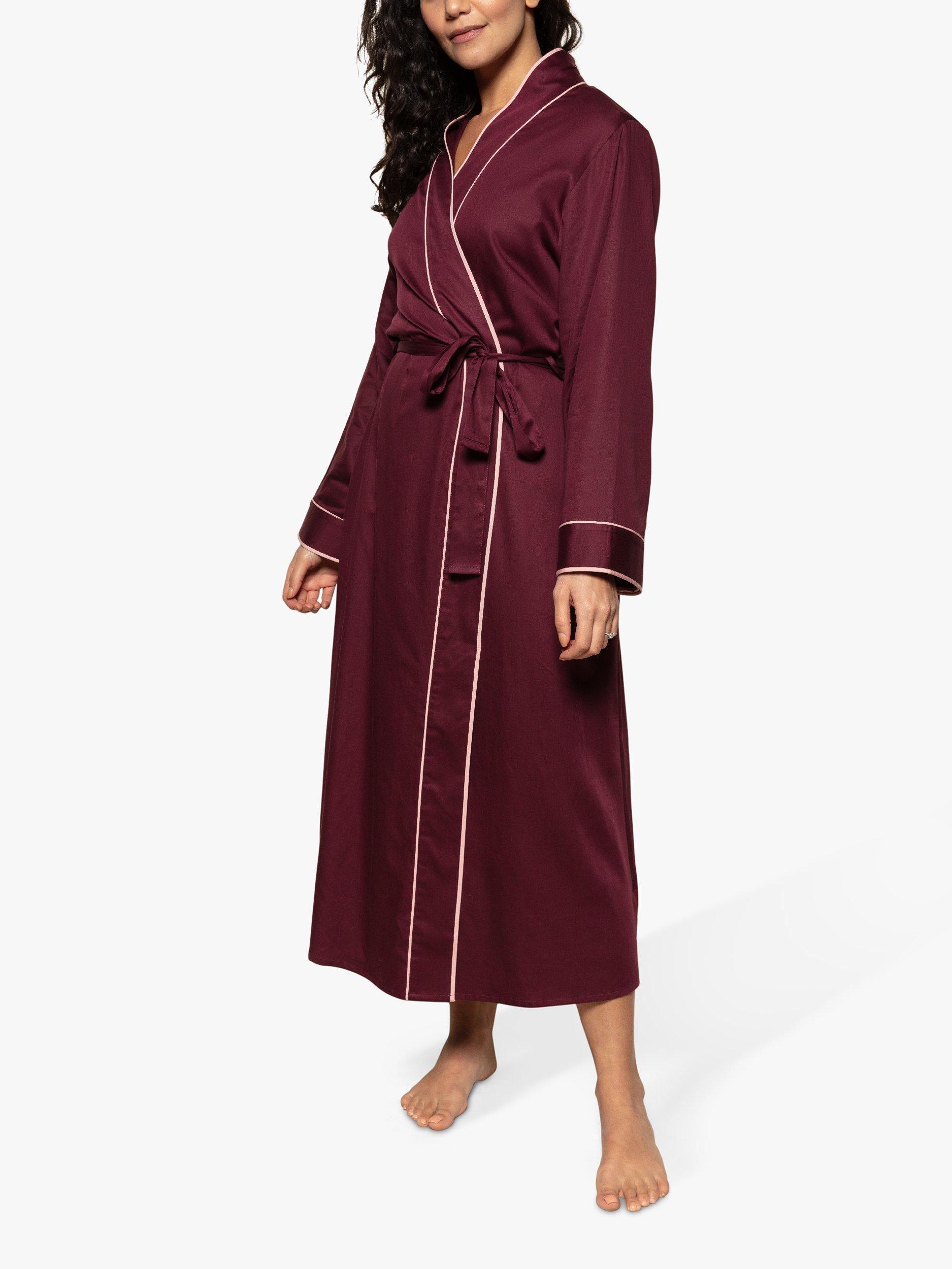 Product image 1 of 4, which shows Fable & Eve Piccadilly Long Robe, Burgundy, 8