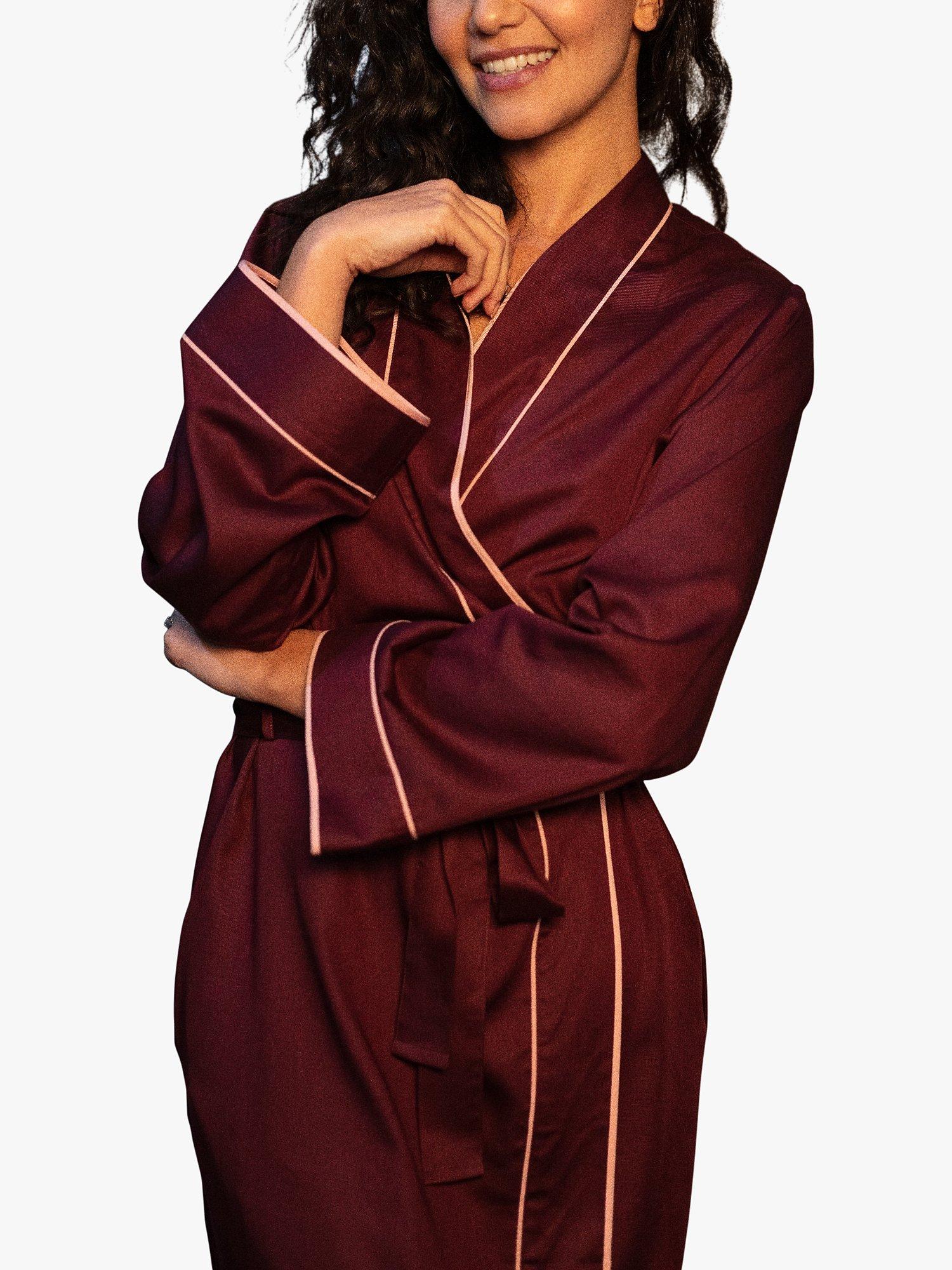 Product image 4 of 4, which shows Fable & Eve Piccadilly Long Robe, Burgundy, 8