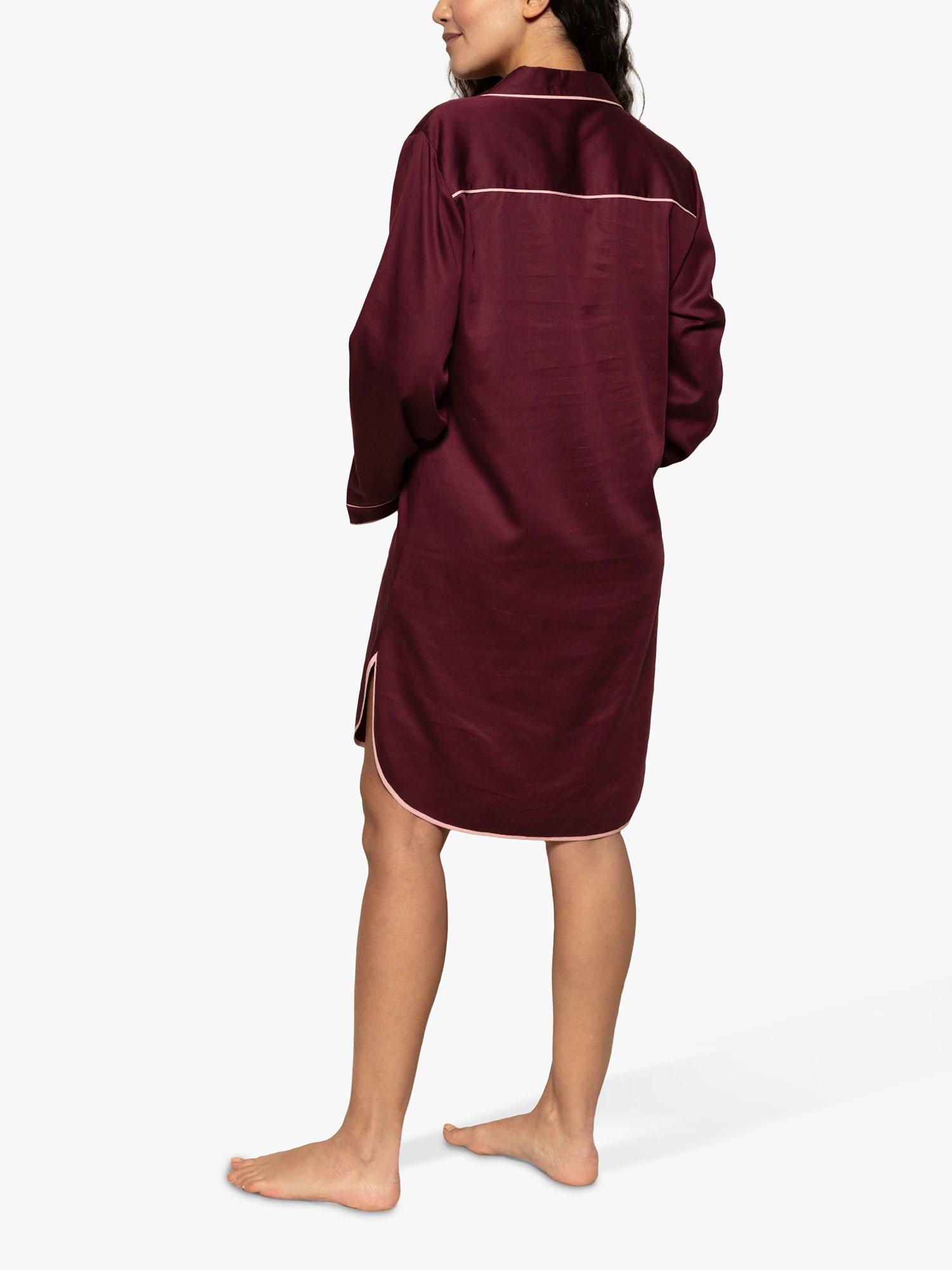Product image 2 of 4, which shows Fable & Eve Piccadilly Nightshirt, Burgundy, 8