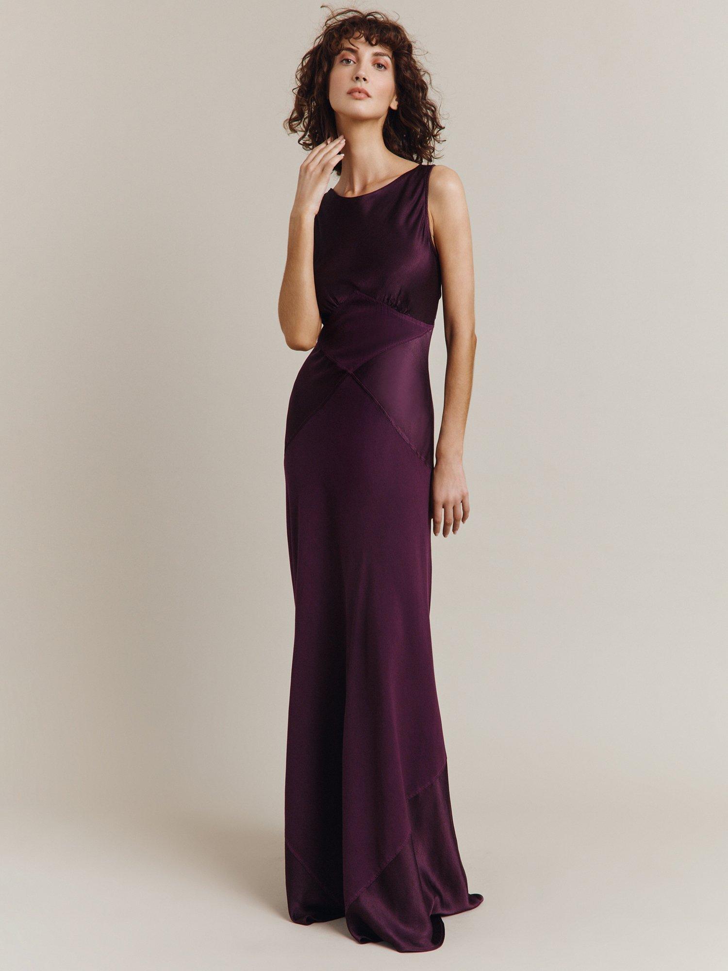 Ghost Holly Satin Maxi Dress, Orchid Bloom