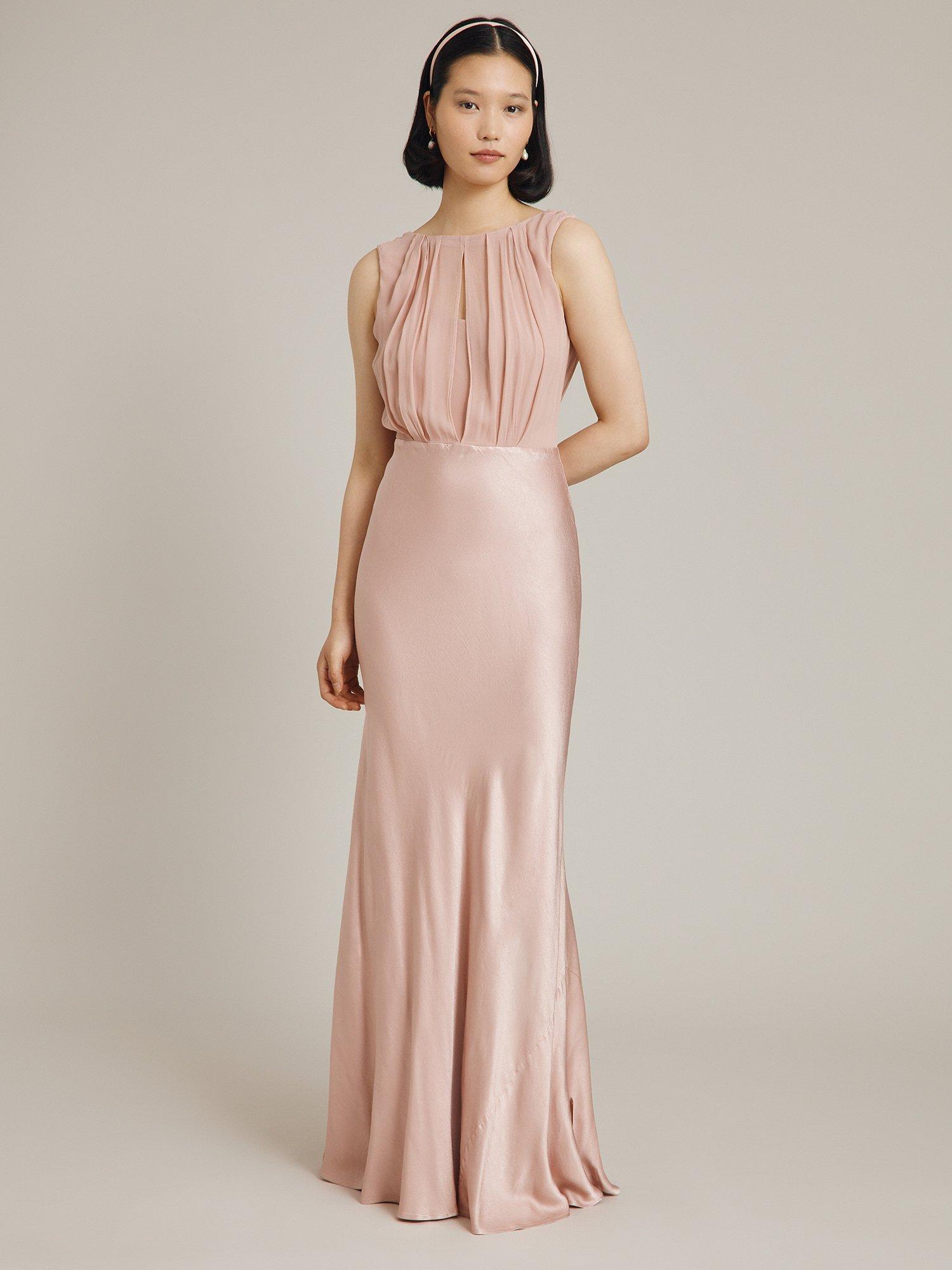 Ghost Beau Satin Skirt Maxi Dress, Boudoir Pink
