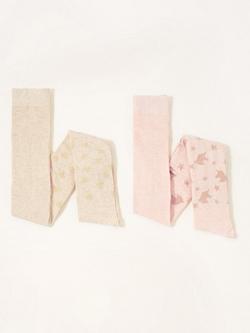 Monsoon Kids' Unicorn Tights, Pack of 2, Multi, Multi