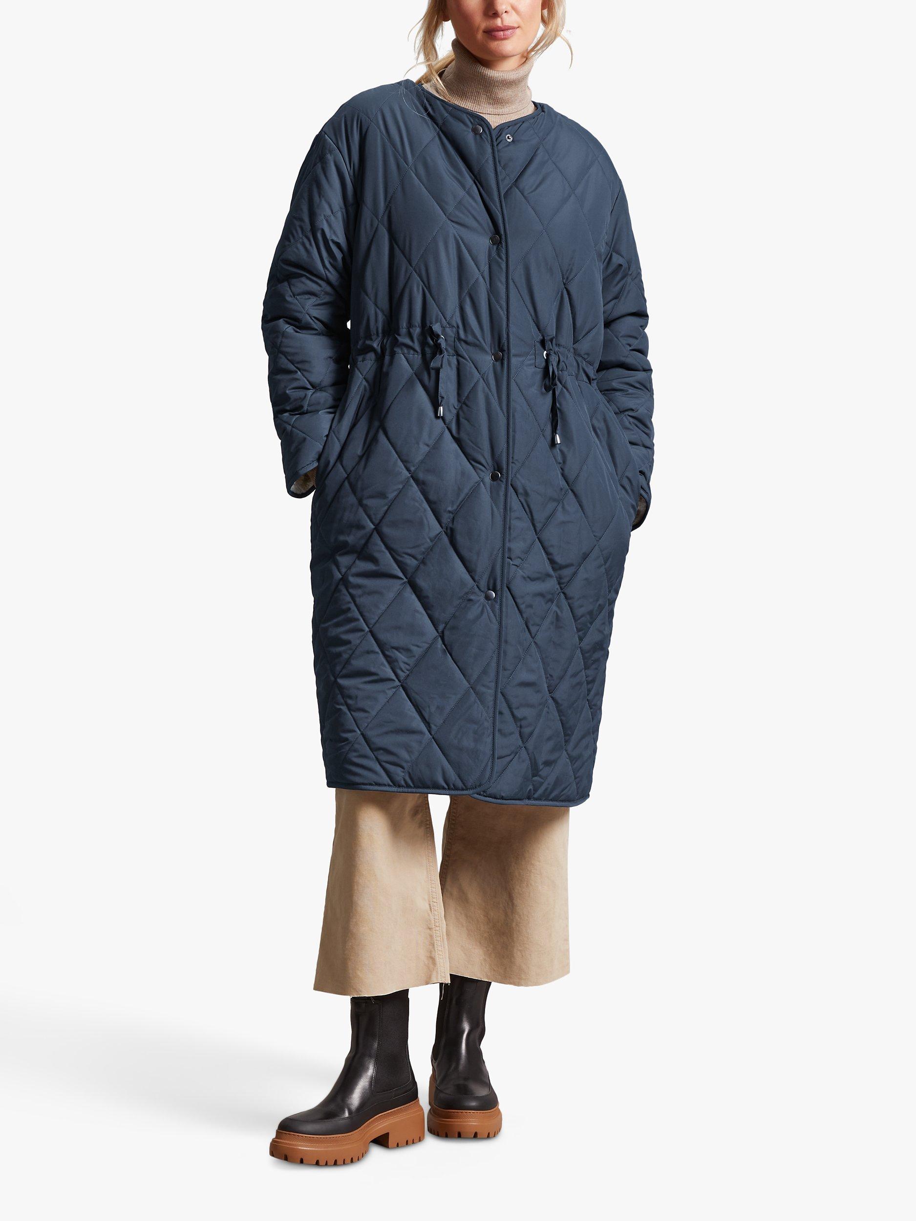 Collarless quilted coat hotsell