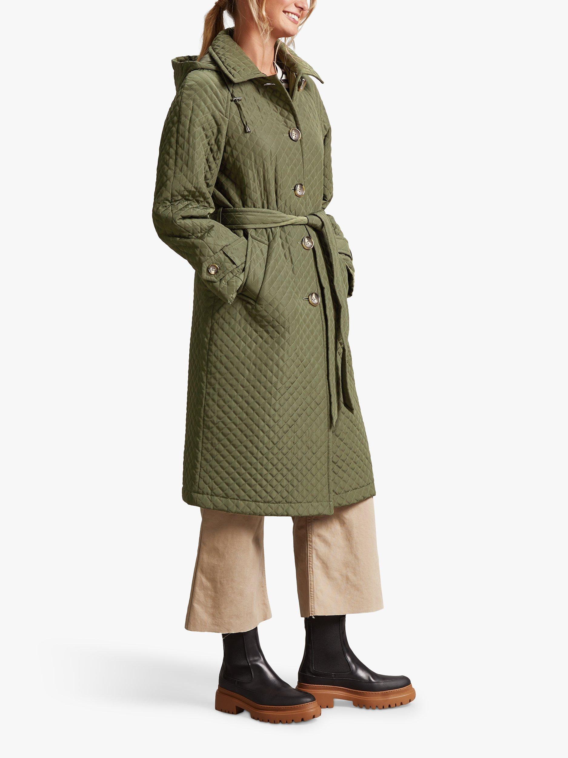 Product image 5 of 7, which shows Four Seasons Quilted Trench Coat, Khaki, S
