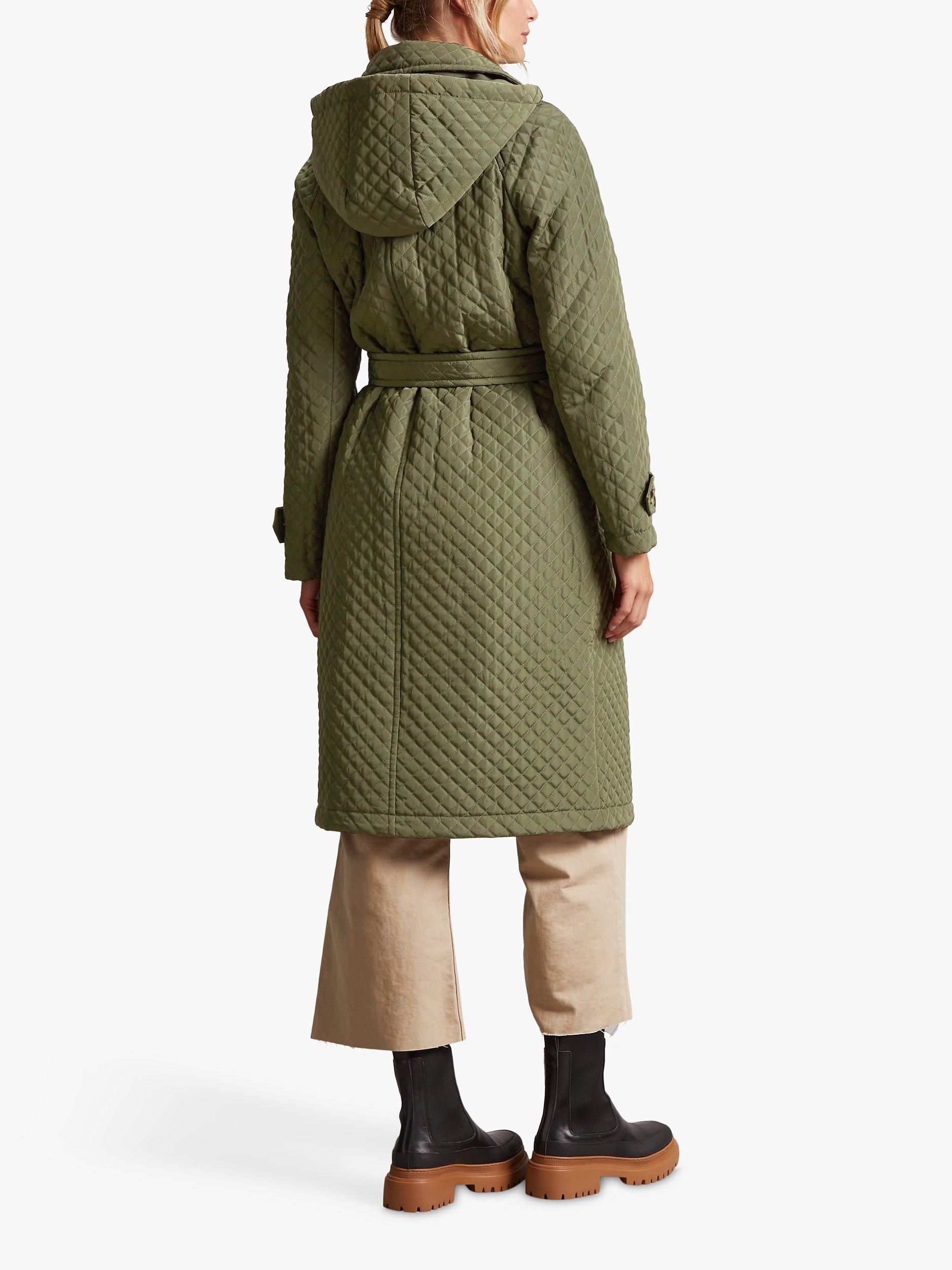 Product image 6 of 7, which shows Four Seasons Quilted Trench Coat, Khaki, S