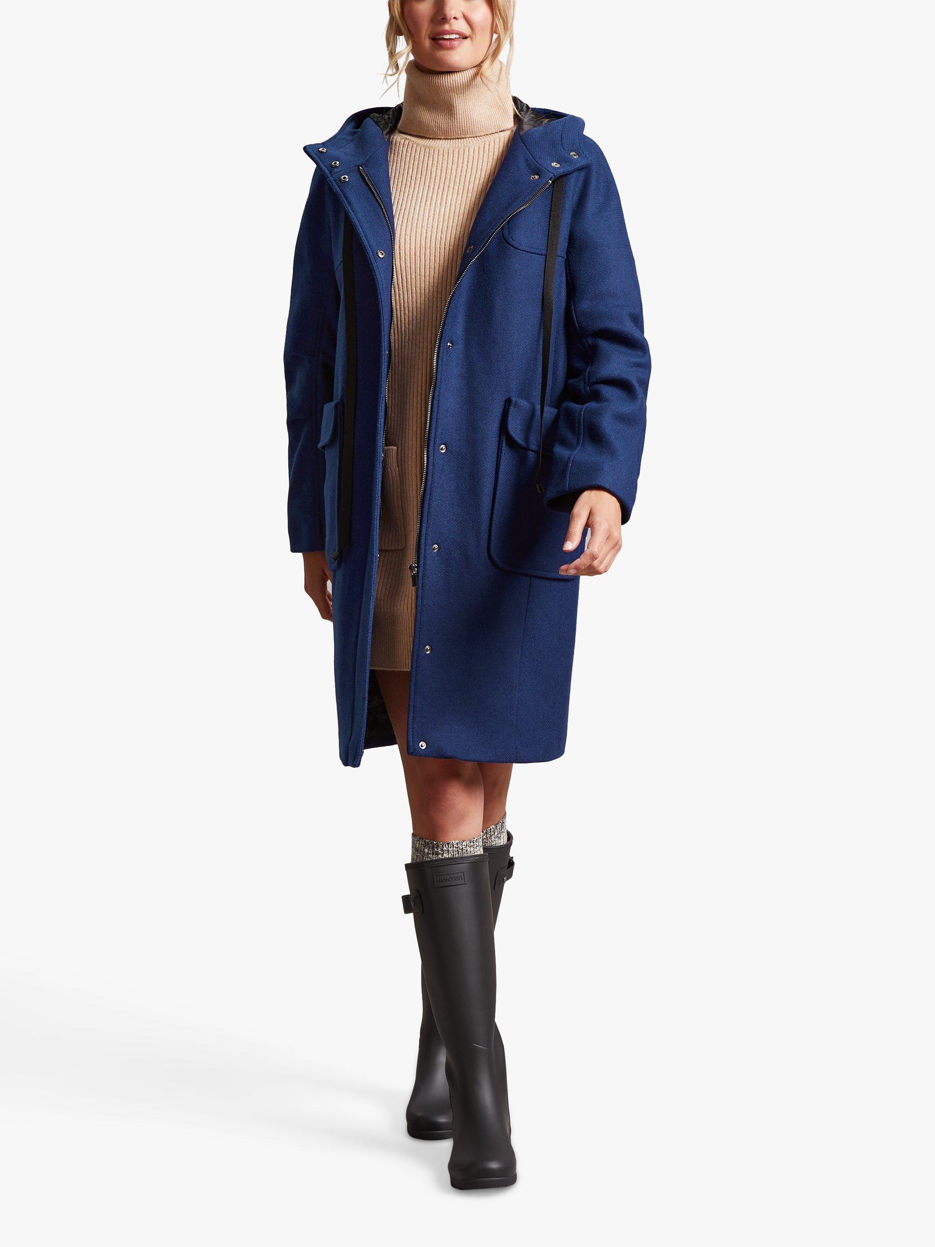 Product image 2 of 4, which shows Four Seasons Wool Parka Jacket, Navy, L