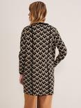 Phase Eight Perrie Geo Jacquard Coat, Camel/Black