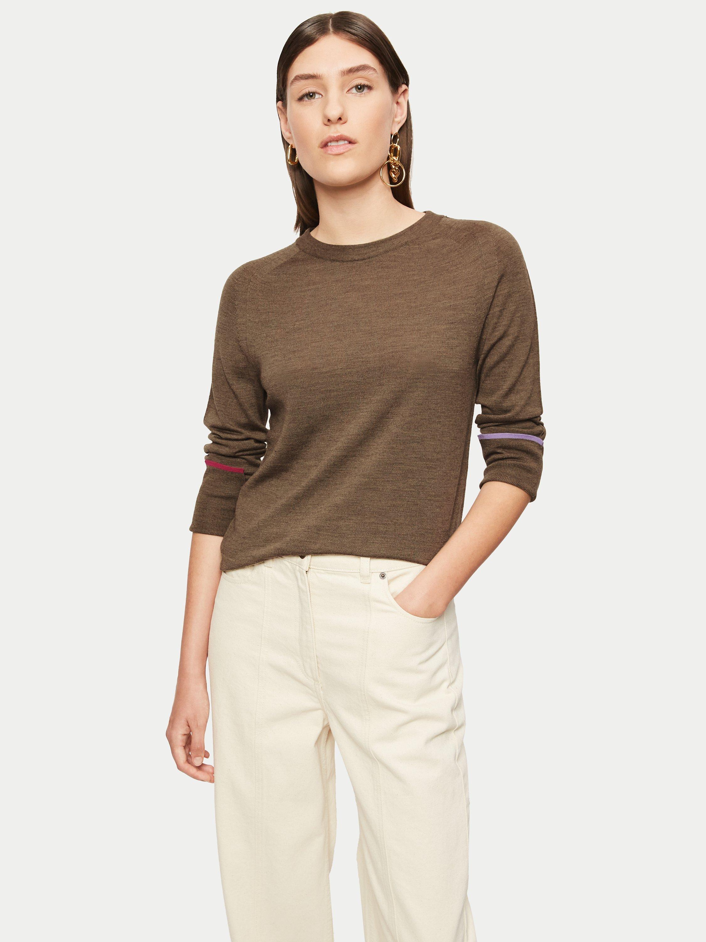 Jigsaw Merino Wool Jumper, Khaki
