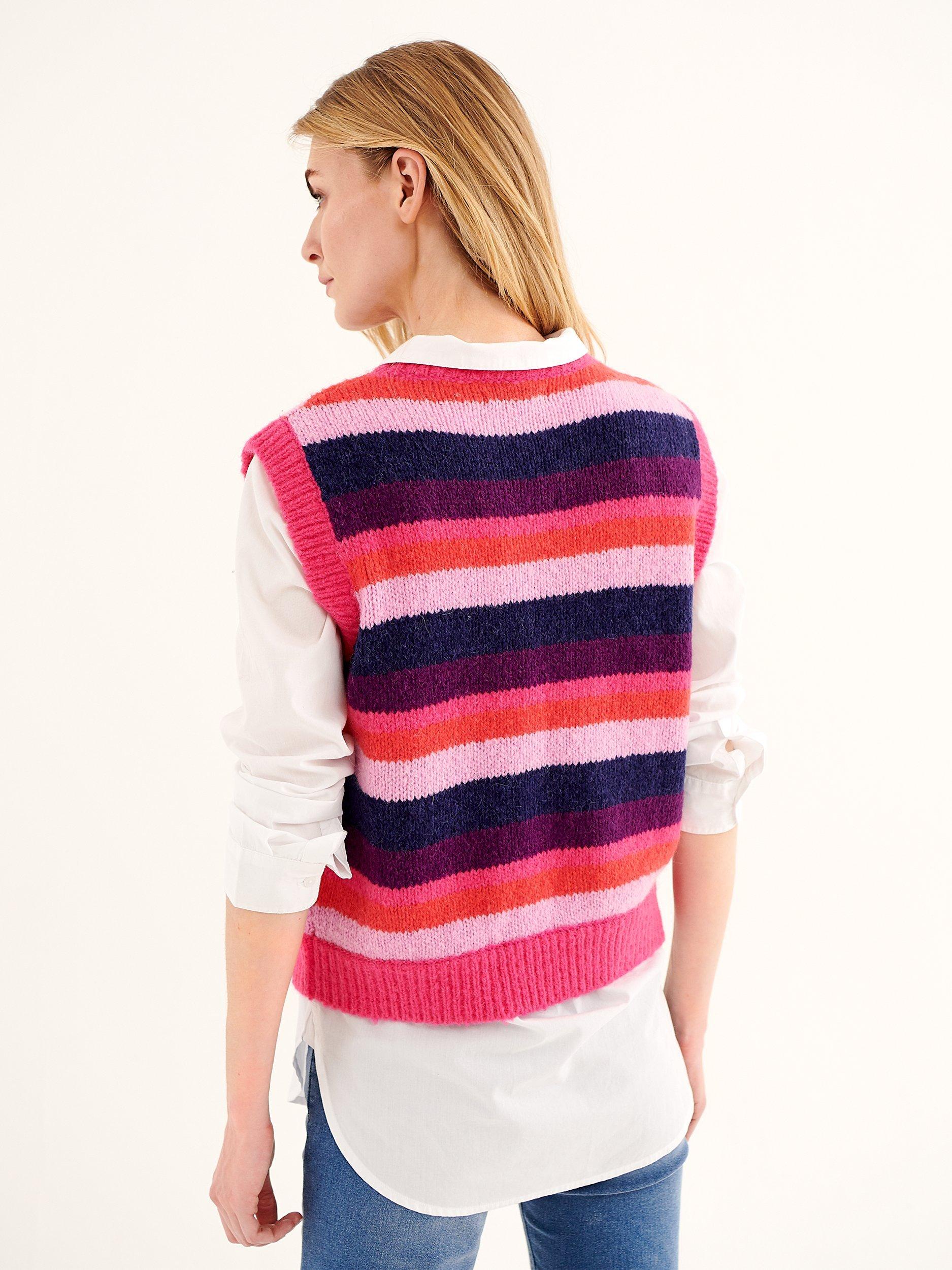 NRBY Rosie Alpaca Chunky Knit Stripe Tank Top, Multi, XS