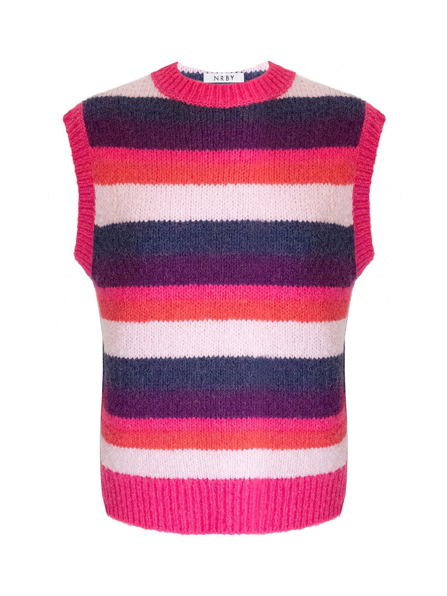 NRBY Rosie Alpaca Chunky Knit Stripe Tank Top, Multi, XS