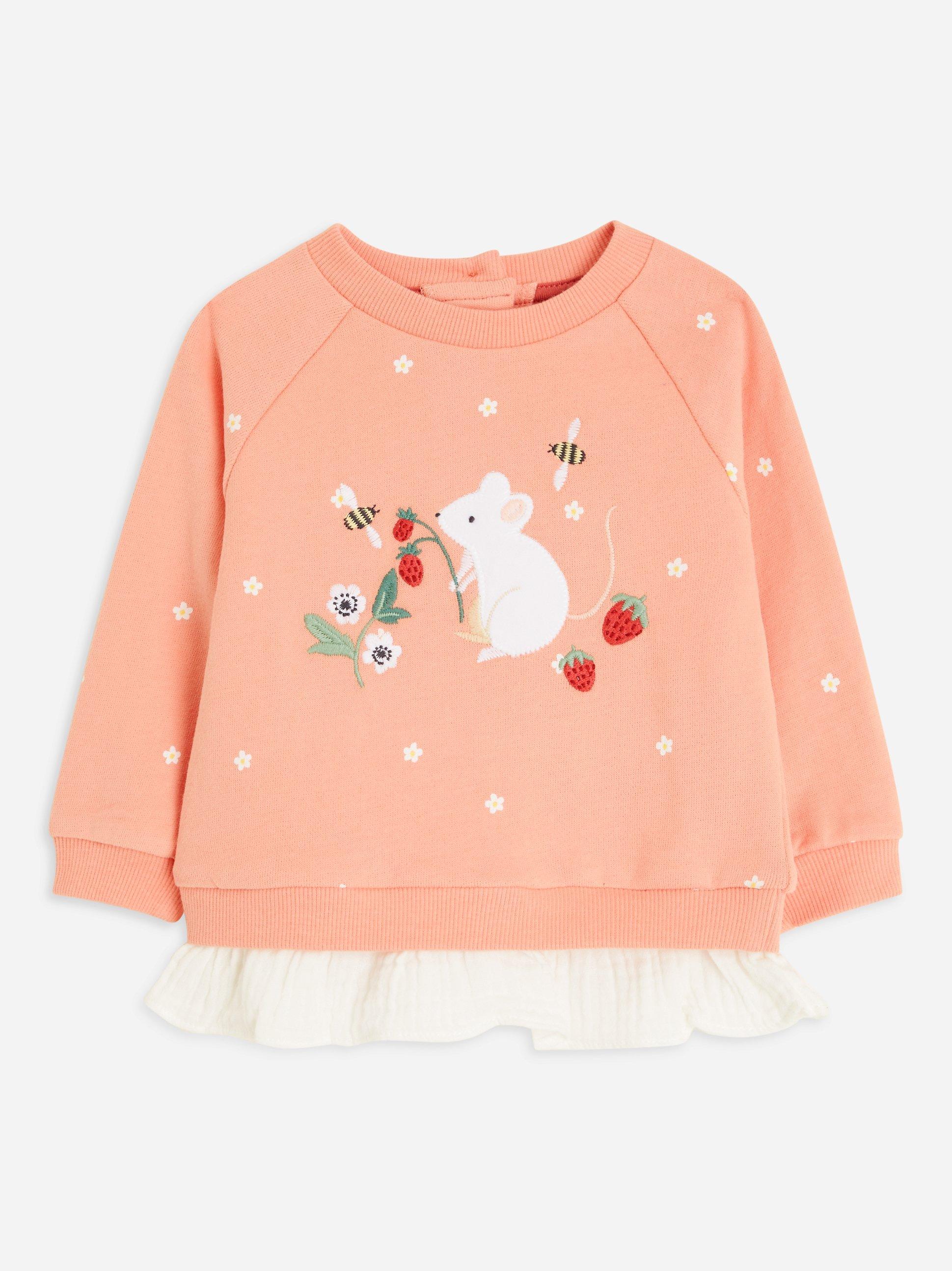 John Lewis Baby Mouse Jumper, Pink