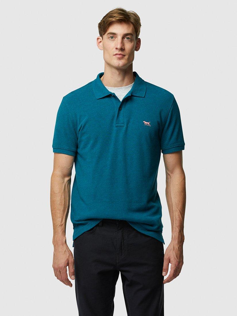 Rodd & Gunn The Gunn Cotton Slim Fit Short Sleeve Polo Shirt, Pacific, L
