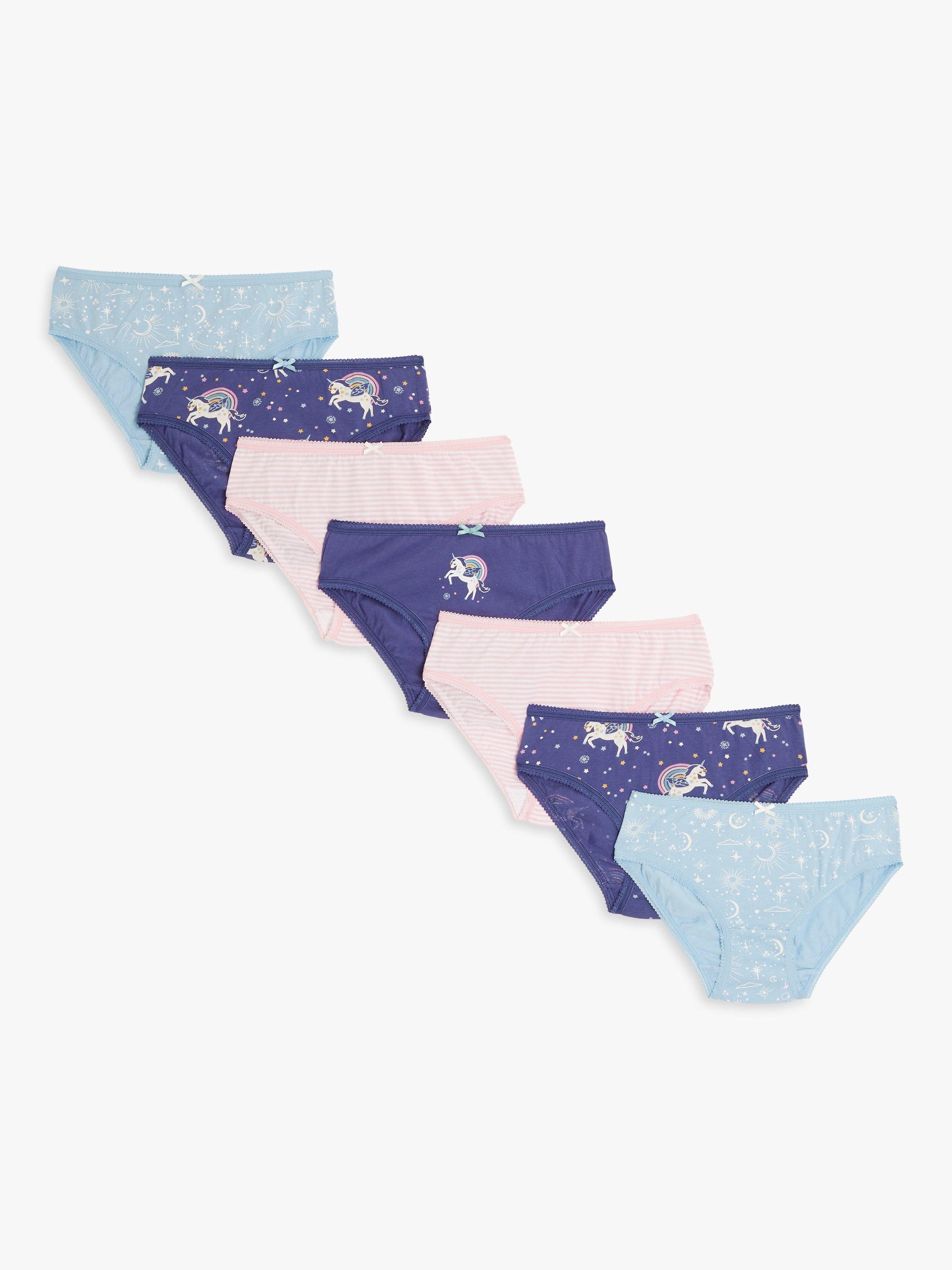 John Lewis Kids' Unicorn Briefs, Pack of 7, Multi