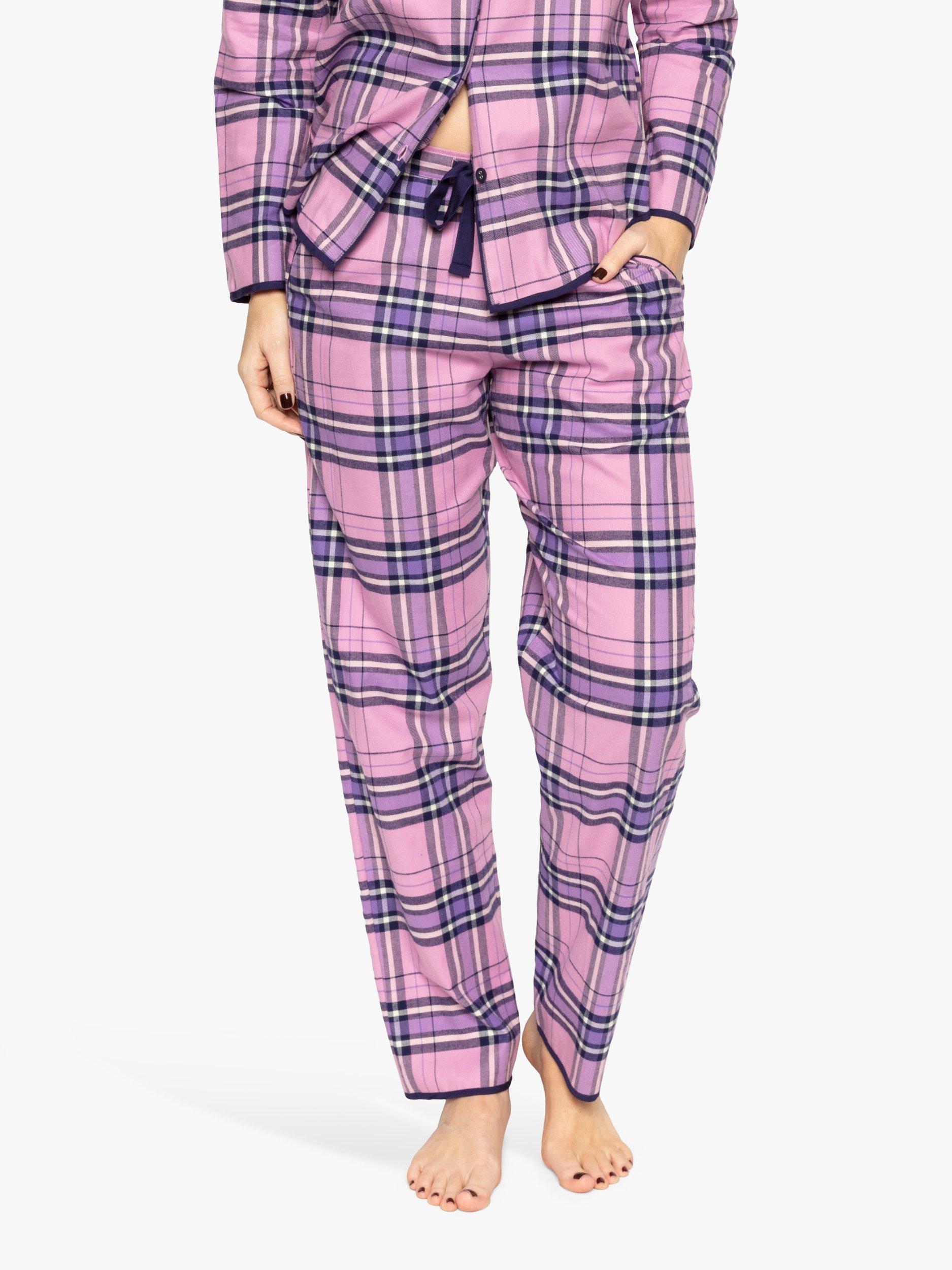 Product image 1 of 4, which shows Cyberjammies Violet Check Pyjama Bottoms, Pink Mix, 8