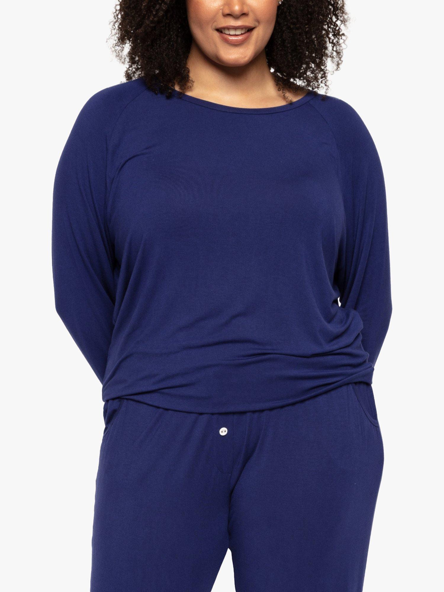 Product image 1 of 4, which shows Cyberjammies Riley Slouch Pyjama Top, Navy, 8