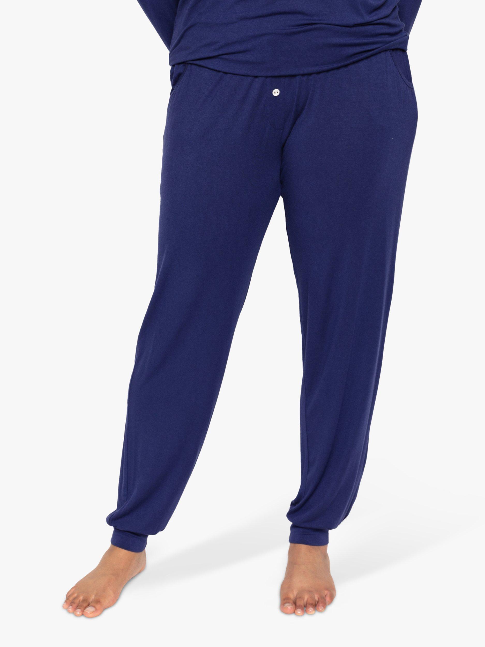 Product image 1 of 4, which shows Cyberjammies Riley Knit Pyjama Bottoms, Navy, 8