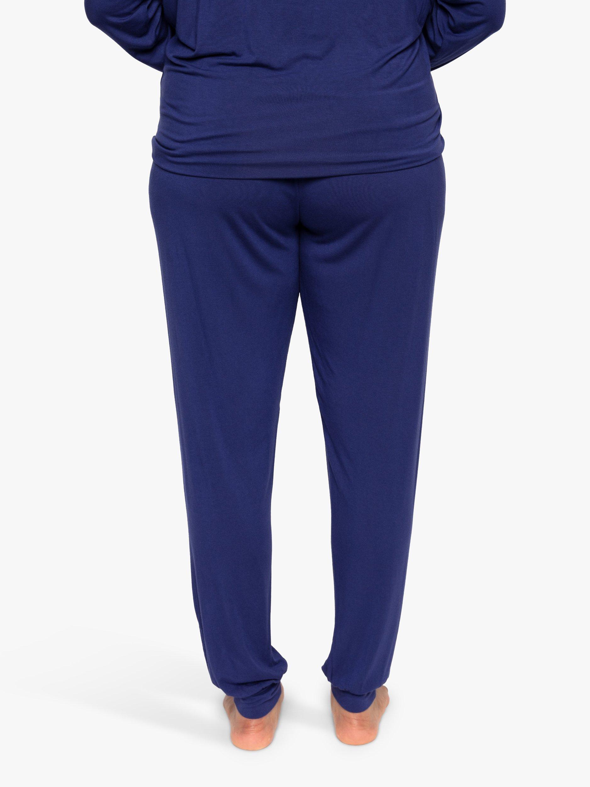 Product image 2 of 4, which shows Cyberjammies Riley Knit Pyjama Bottoms, Navy, 8
