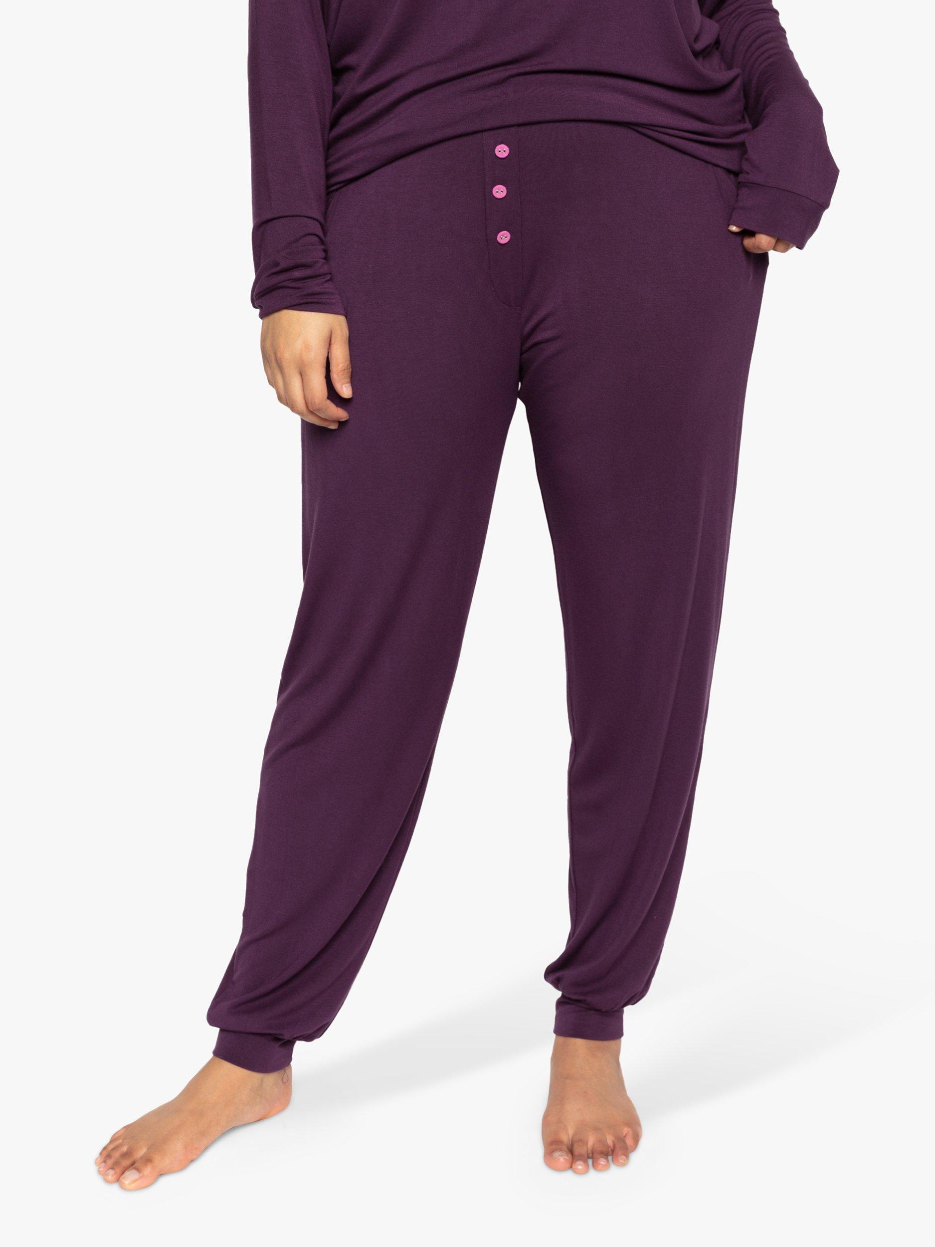 Product image 1 of 4, which shows Cyberjammies Clarissa Knit Pyjama Bottoms, Purple, 8