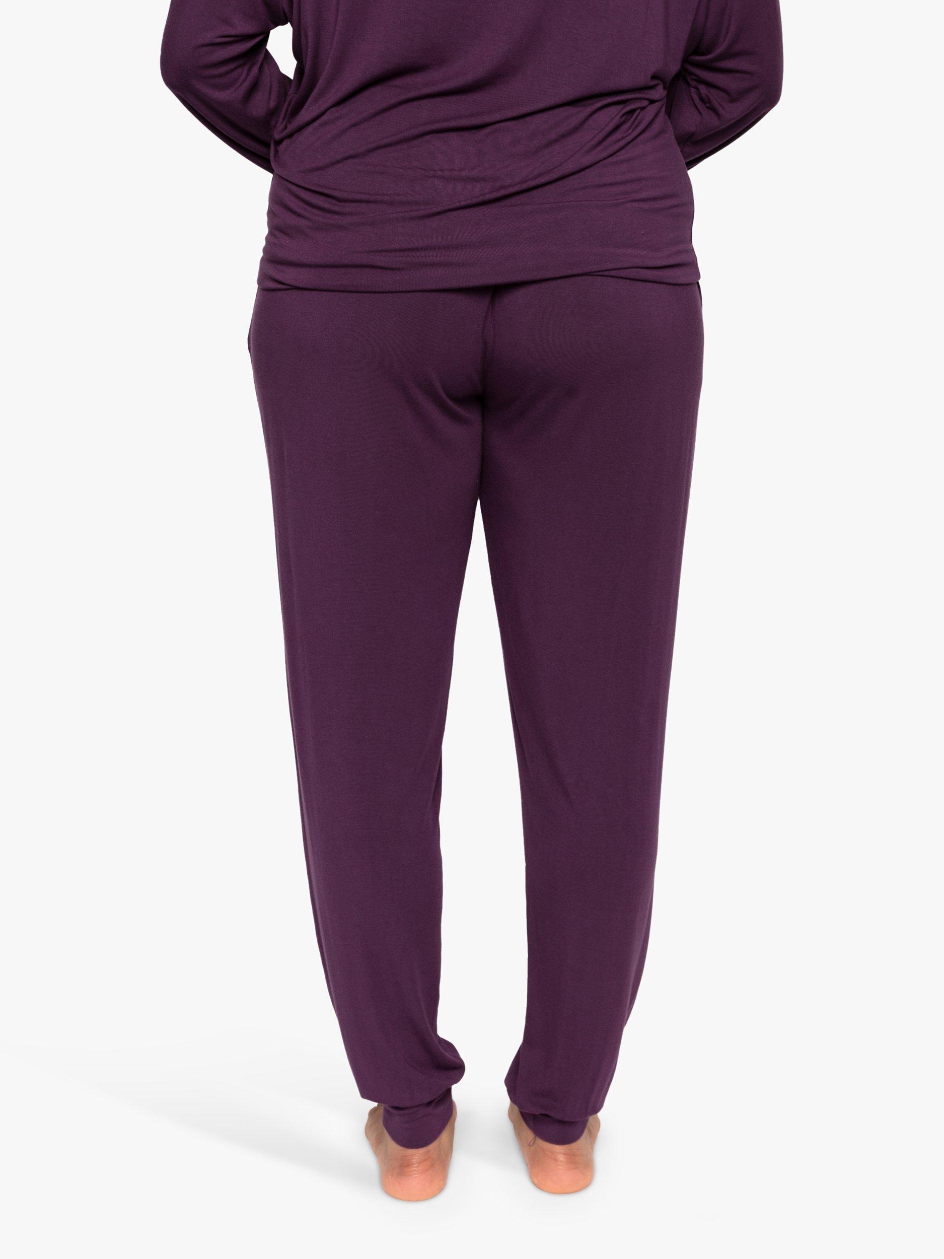 Product image 2 of 4, which shows Cyberjammies Clarissa Knit Pyjama Bottoms, Purple, 8