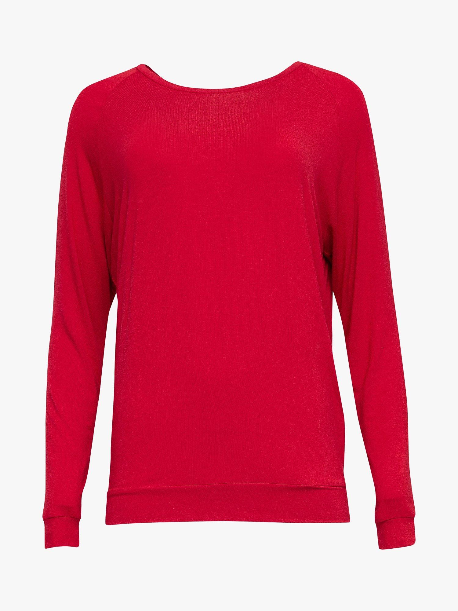 Product image 3 of 4, which shows Cyberjammies Windsor Knit Slouch Pyjama Top, Red, 8