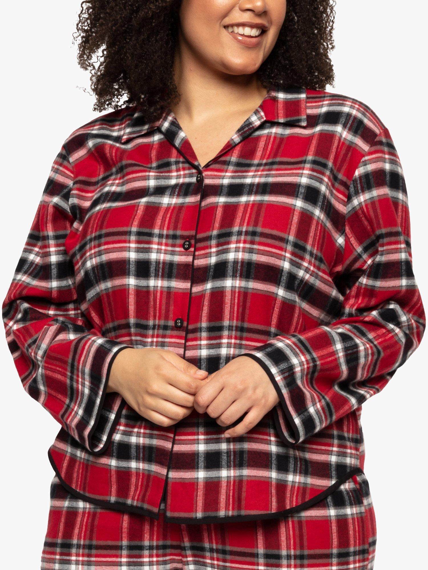 Cyberjammies Windsor Check Pyjama Top, Red Mix, 8