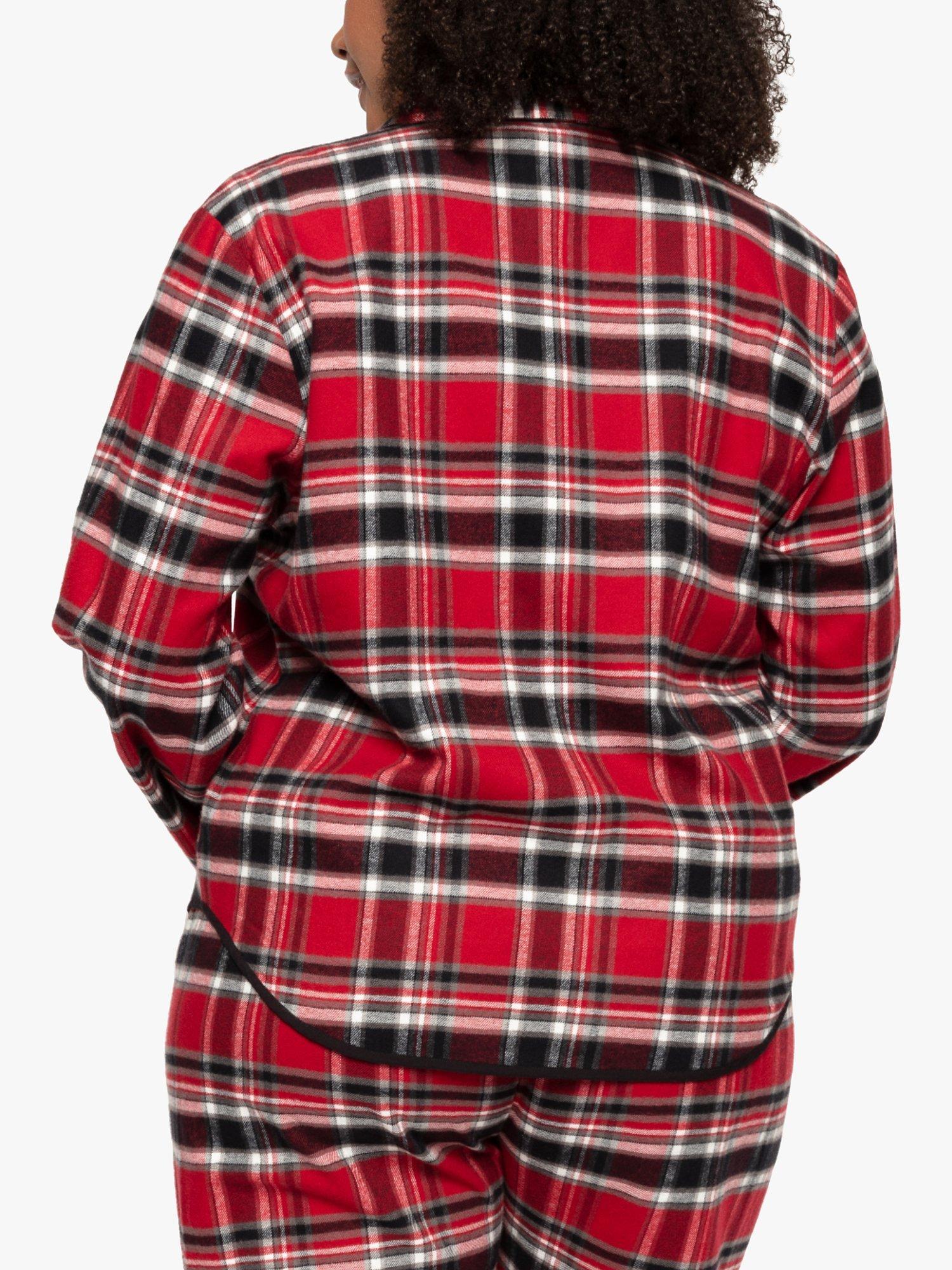 Cyberjammies Windsor Check Pyjama Top, Red Mix, 8