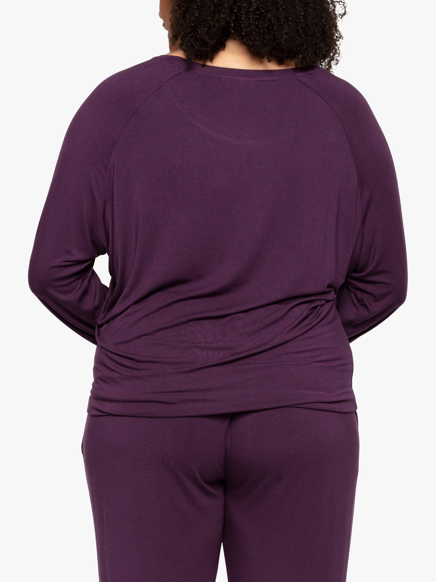 Product image 2 of 4, which shows Cyberjammies Clarissa Knit Slouch Pyjama Top, Purple, 8