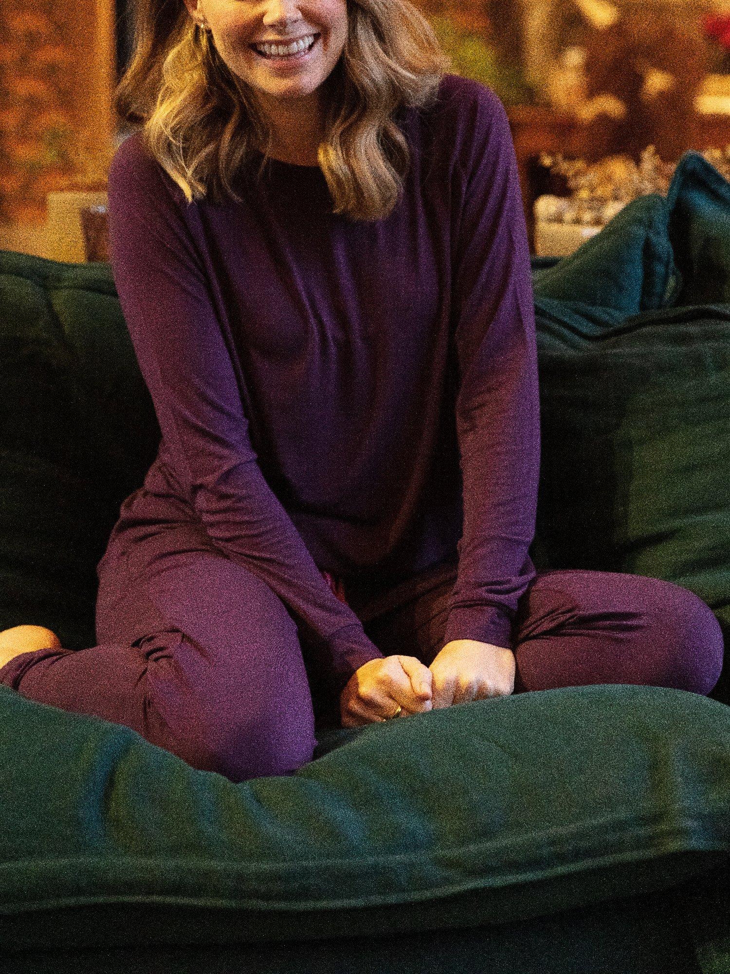 Product image 4 of 4, which shows Cyberjammies Clarissa Knit Slouch Pyjama Top, Purple, 8