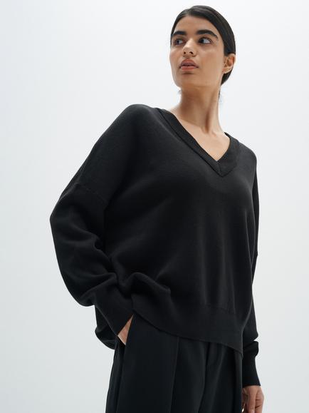 InWear Foster V-Neck Cotton Jumper, Black