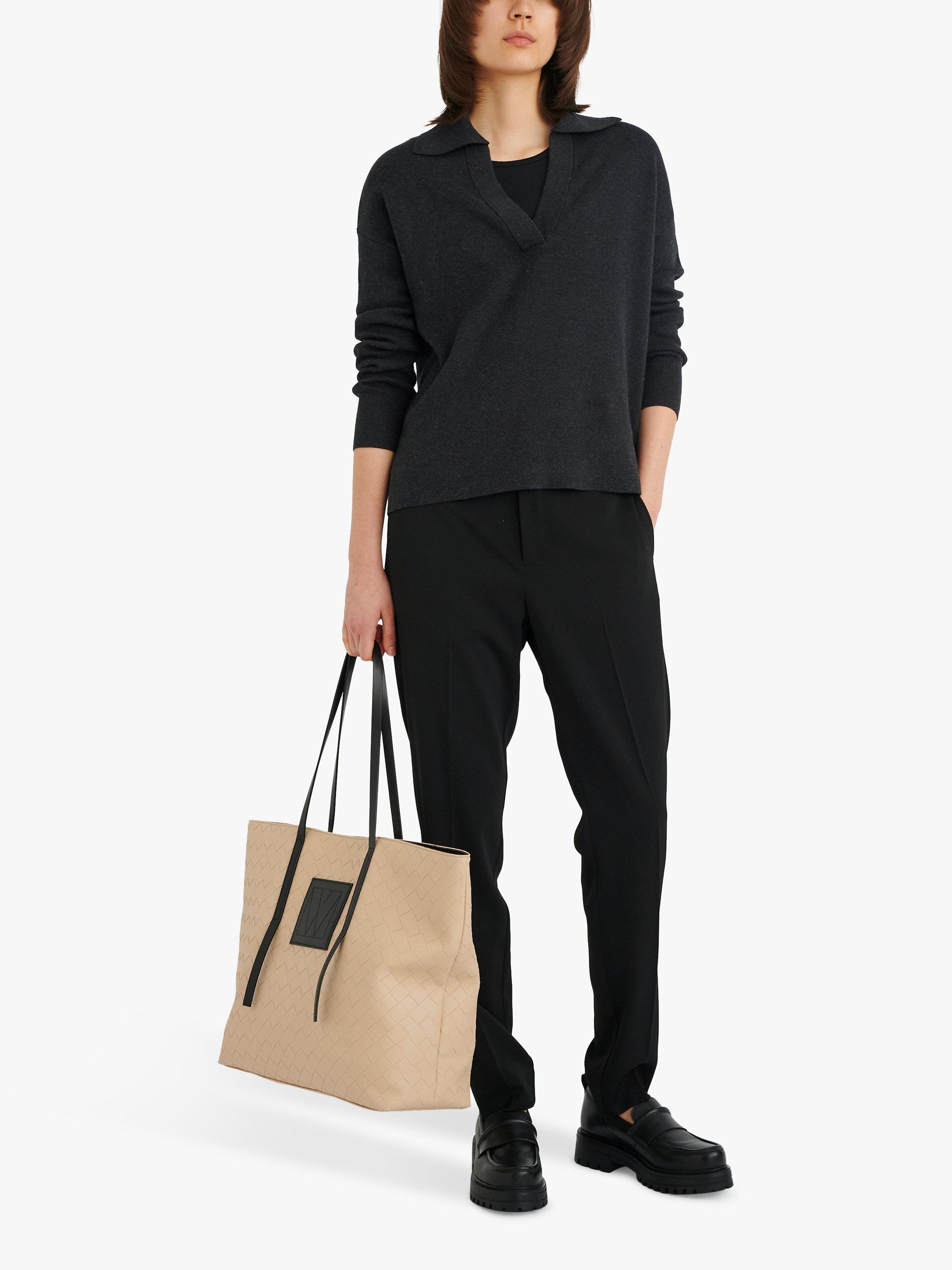 InWear Jumo Long Sleeve Polo Jumper, Dark Grey Melange
