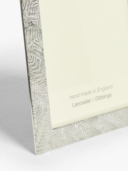 Lancaster and Gibbings Fern Leaf Pewter Photo Frame, Silver - view 2, Silver