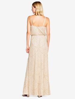 Adrianna Papell Sleeveless Blouson Beaded Gown - view 2, Champagne/Gold