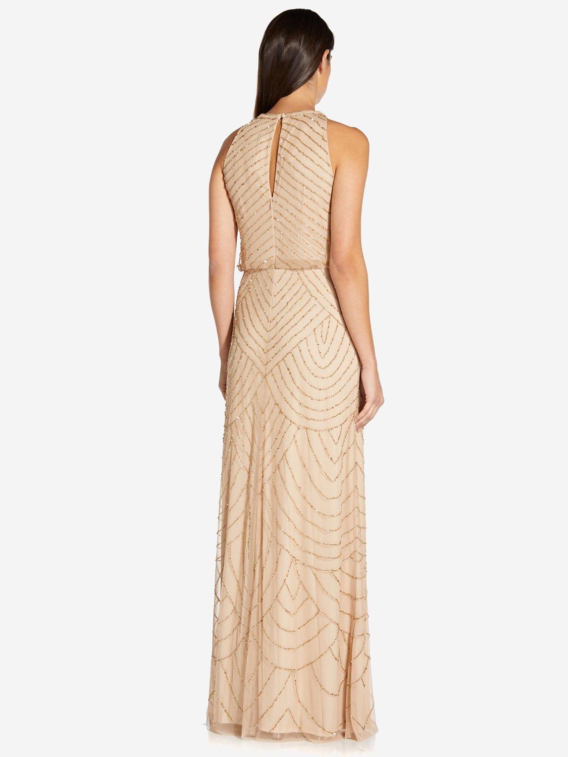 Adrianna papell beaded halter column gown hotsell