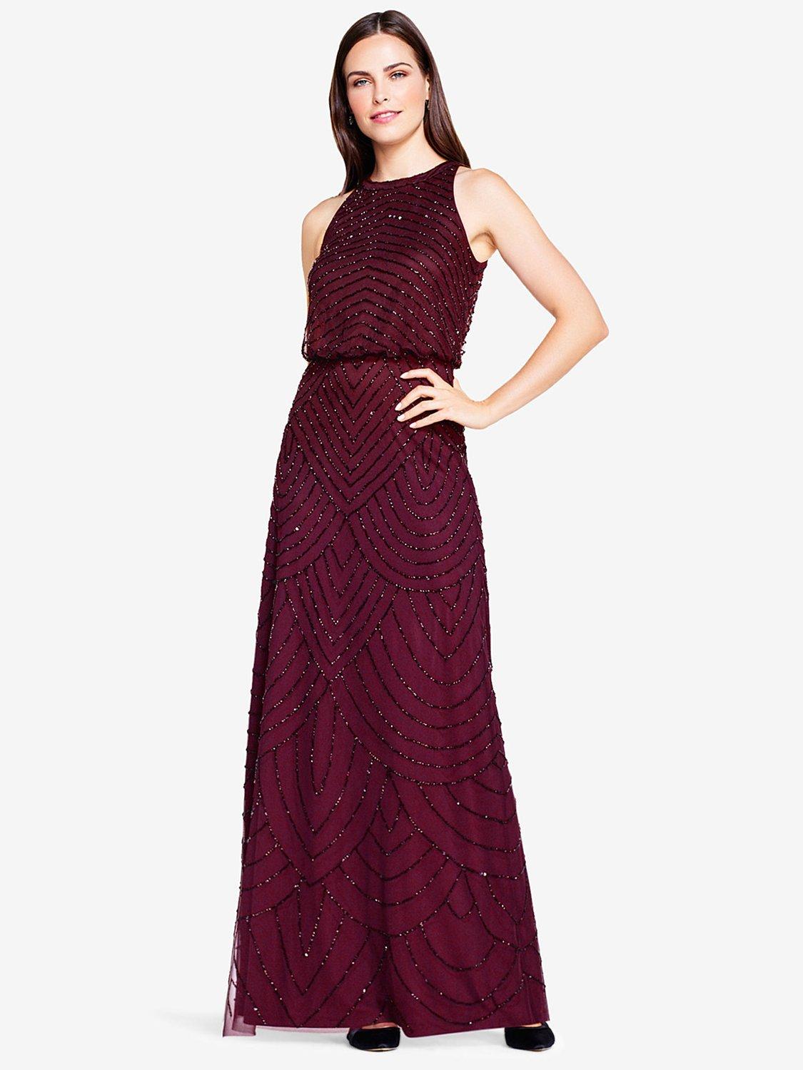 Adrianna papell beaded halter column gown best sale