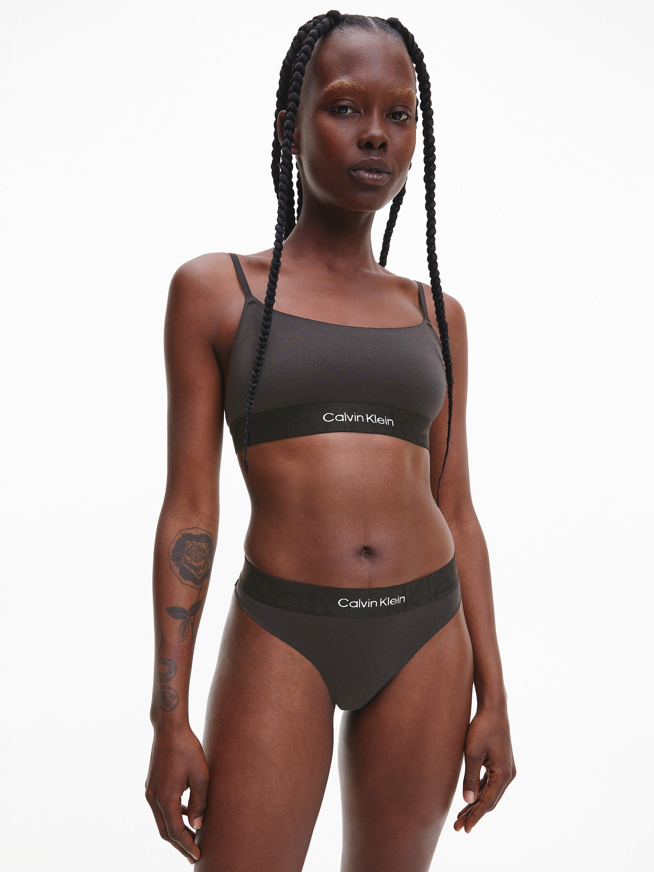 Calvin Klein Embossed Icon Thong, Black