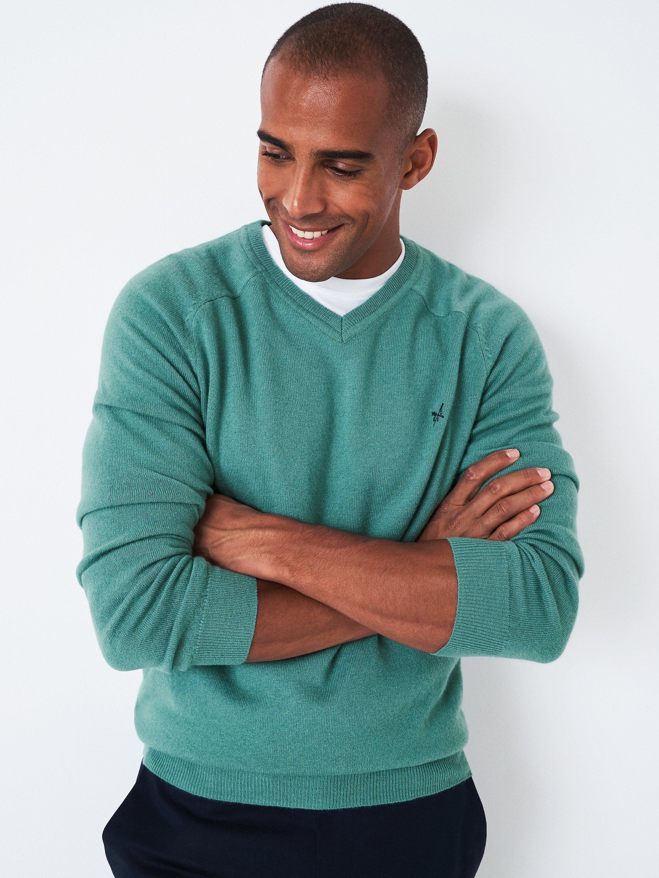 Crew Clothing V-Neck Merino Cashmere Blend Jumper