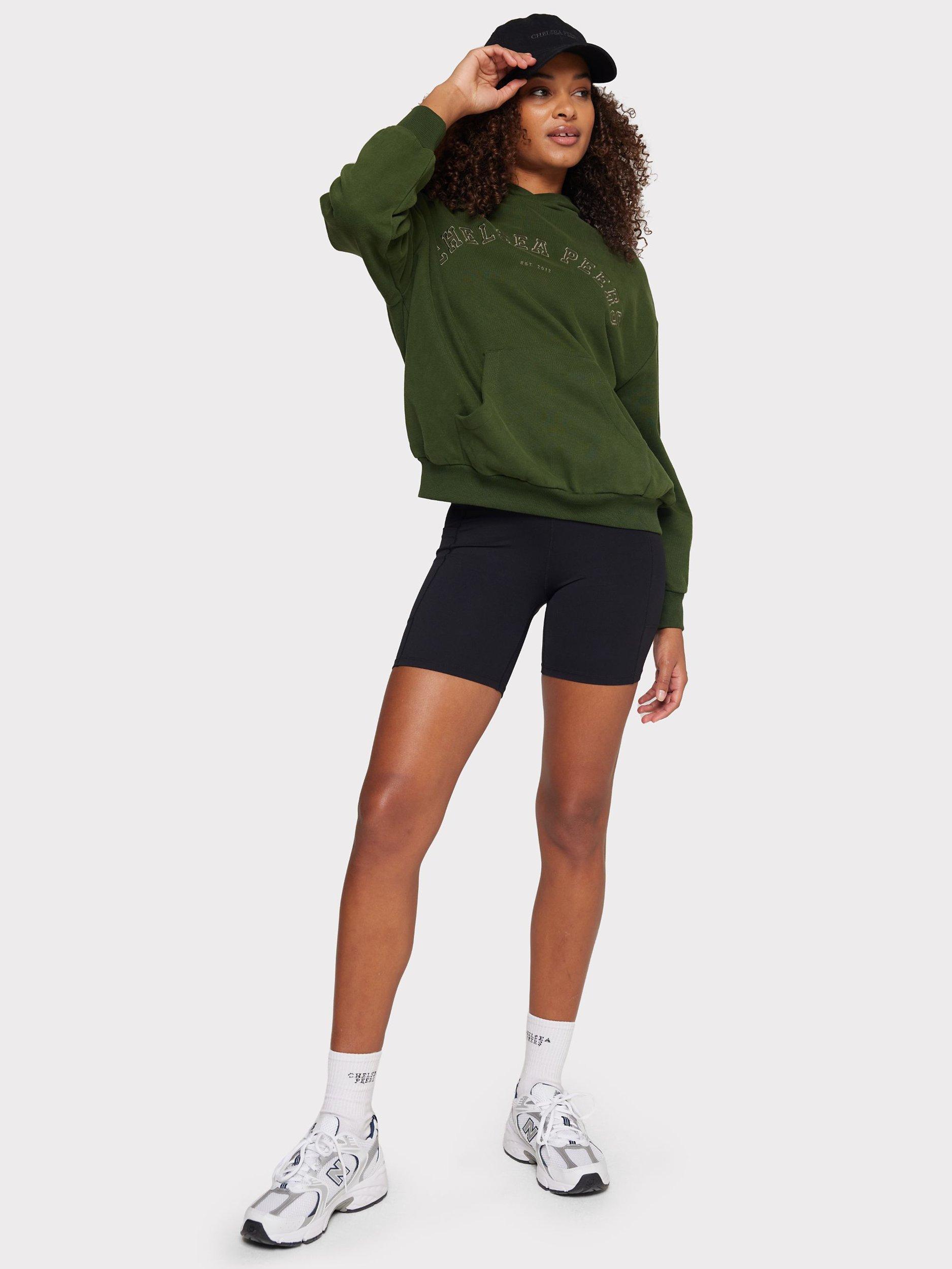 Product image 5 of 7, which shows Chelsea Peers GOTS Organic Cotton Logo Hoodie, Green, 6