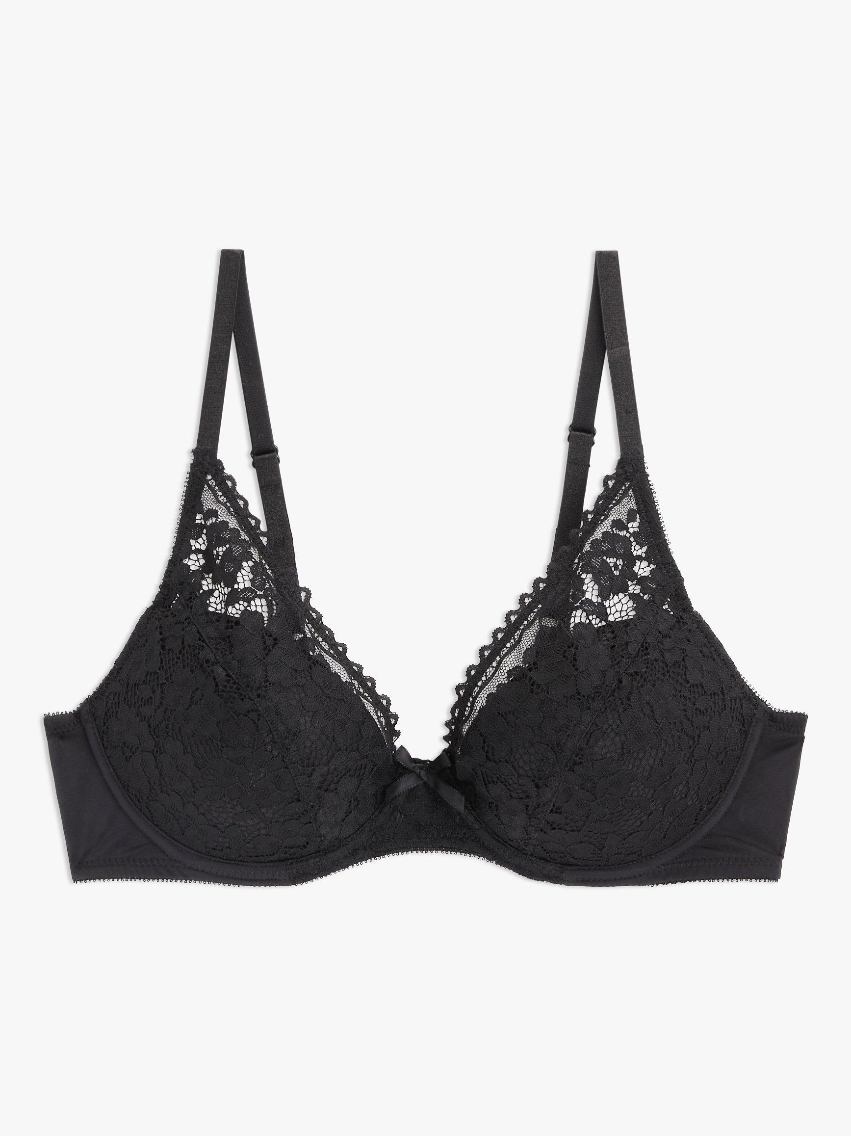 Product image 4 of 5, which shows John Lewis Caroe Padded High Apex Bra, Black, 36F