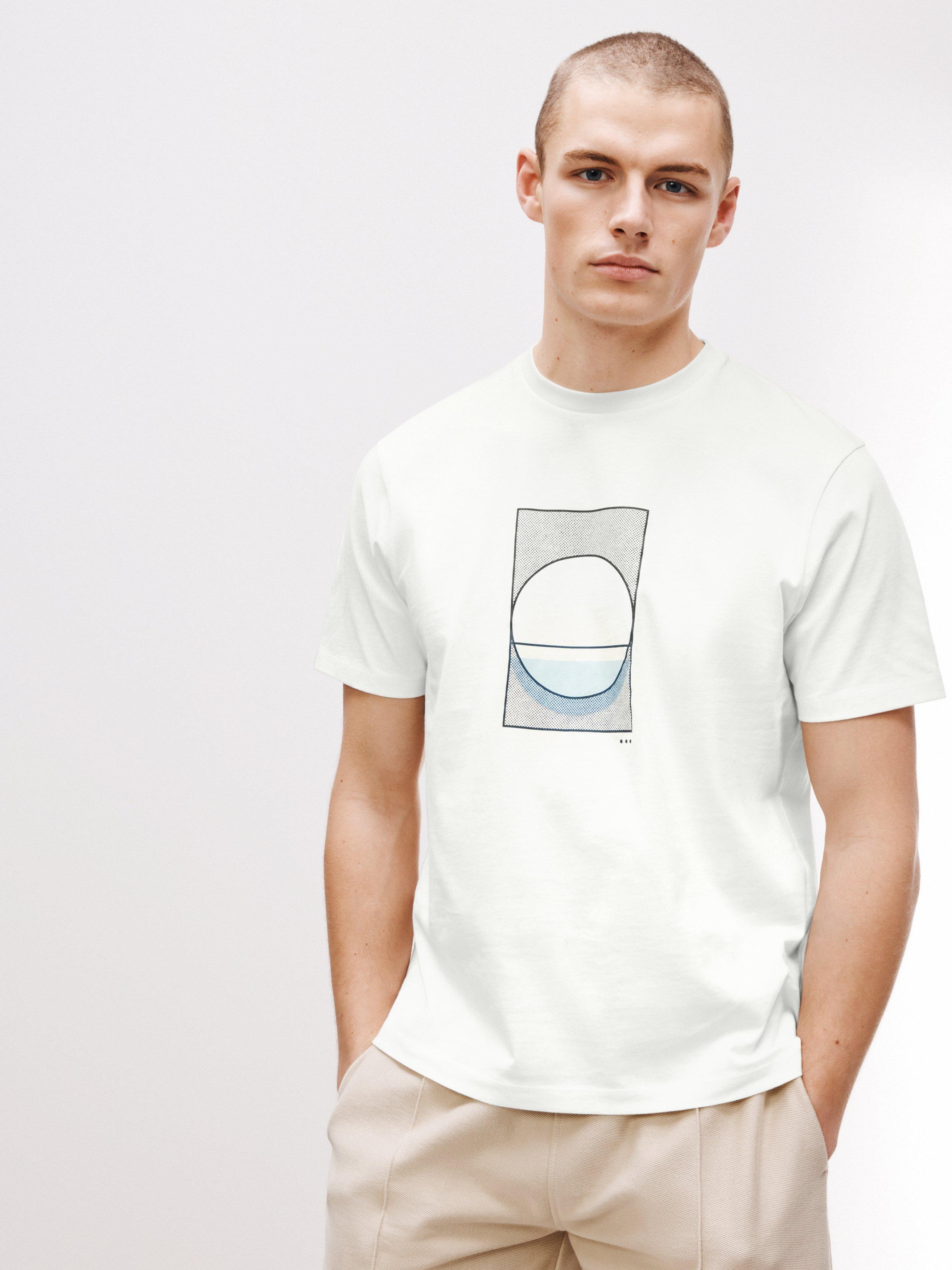 Kin Horizon Graphic Crew Neck T-Shirt, White, S